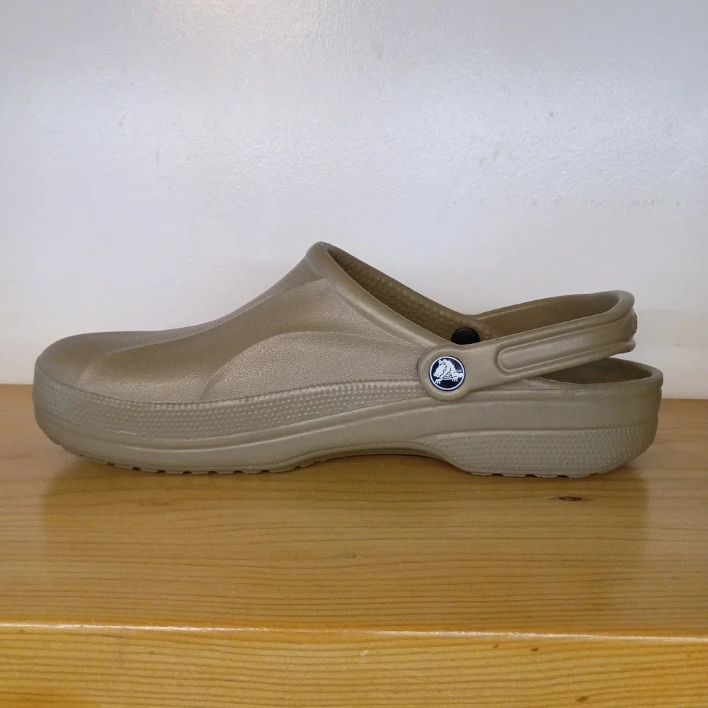 Crocs Endeavor Slip On Closed Toe Clog‎ Shoes Men's 12 Brown Khaki